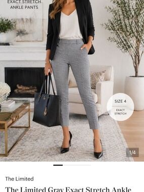The Limited Light Gray Exact Stretch Ankle Pants